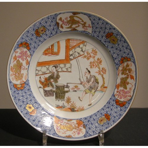 Dish porcelain showing the pressing of apples - Yongzheng period